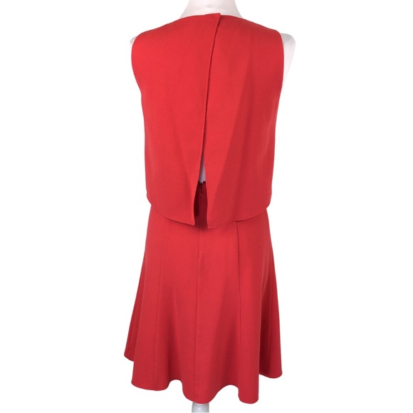 BCBGMaxAzria Mode Orange Coral Mod Tiered Open Back Retro Swing Dress size 6 - Picture 8 of 14